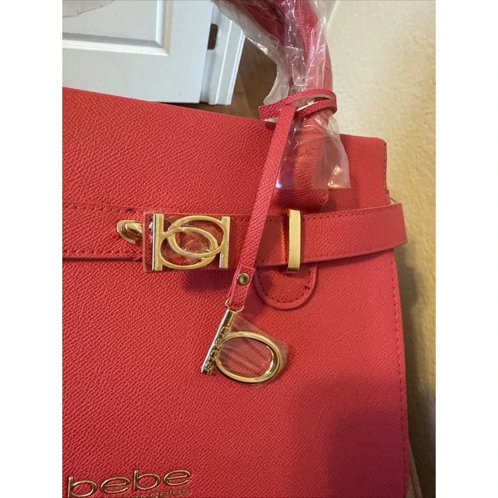 BEBE‎ Orchid Evie Satchel Bag With Shoulder Strap Hot Pink Fuchsia NWT